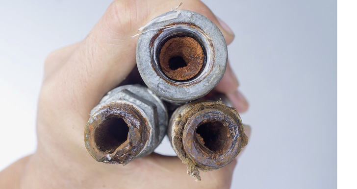 Inkrustation kann zu kompletten ­Verstopfungen von Rohren und damit zu teuren Folgeschäden führen.