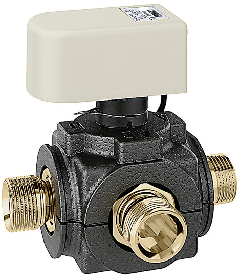  Ein wichtiges Detail des motorisierten Drei-Wege-Kugelumschaltventil der Serie 6445 für den Einsatz in Wärmepumpensystemen ist die bereits vorgefertigte Isolierung.