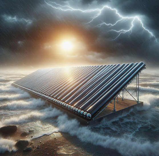 Eine Solarthermieanlage, insbesondere auf einem Flachdach, muss sorgfältig gesichert werden um die Windlasten aufnehmen zu können - © Bild: creator/Held/SBZ Monteur
