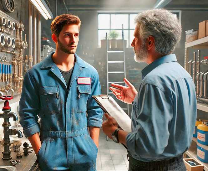 Der Chef ist natürlich weisungsberechtigt gegenüber seinen Monteuren. Die Aufgaben sollten selbstverständlich angemessen und zumutbar sein.