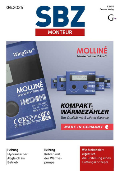 Gerne! Hier ist ein optimierter, barrierefreier Alt-Text für das beschriebene Bild mit Fokus auf die Zielgruppe und den thematischen Kontext: Alt-Text: Titelblatt der Fachzeitschrift „SBZ Monteur“ in Blau und Weiß; Abgebildet sind kompakte Wärmezähler mit technischen Details zu Mess- und Regeltechnik, Schwerpunkt auf moderner Heizungstechnik für das SHK-Handwerk. --- Begründung:<br> Der Text ist klar: - Medium („Titelblatt der Fachzeitschrift ‚SBZ Monteur‘“) - Farbgestaltung (Blau-Weiß) - Abgebildete Produkte („kompakte Wärmezähler“) - Themenschwerpunkt („technische Details zu Mess- und Regeltechnik“, „Heizungstechnik SHK-Handwerk“) und bewusst auf dekorative oder redundante Formulierungen verzichtet. So wird gewährleistet, dass auch Nutzer:innen von Screenreadern alle relevanten Informationen zur Ordnung des Bildinhalts erhalten.