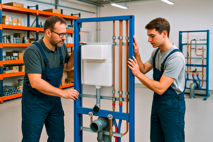 In der Werkstatt lassen sich Maße, Pressungen und Dichtheit der vorgefertigten Module deutlich besser kontrollieren als im Rohbau.