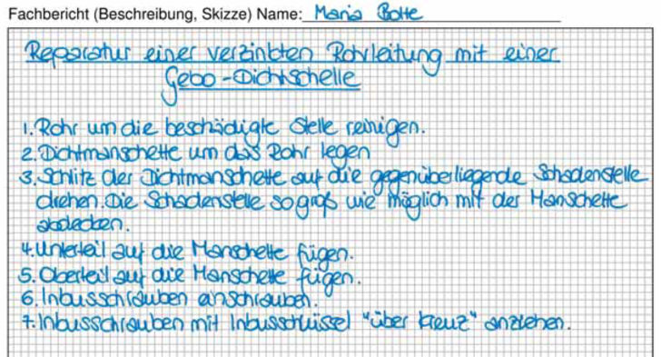 Anlagenmechaniker Berichtsheft Skizzen