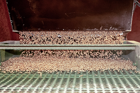 Pellets während der Produktion