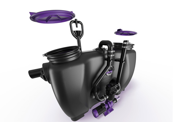 Fettabscheider aus Kunststoff eignen sich sowohl zum Erdeinbau außerhalb des Gebäudes als auch zur freien Aufstellung im Haus.