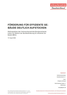 Stellungsnahme der Verbraucherzentrale Bundesverband e.v