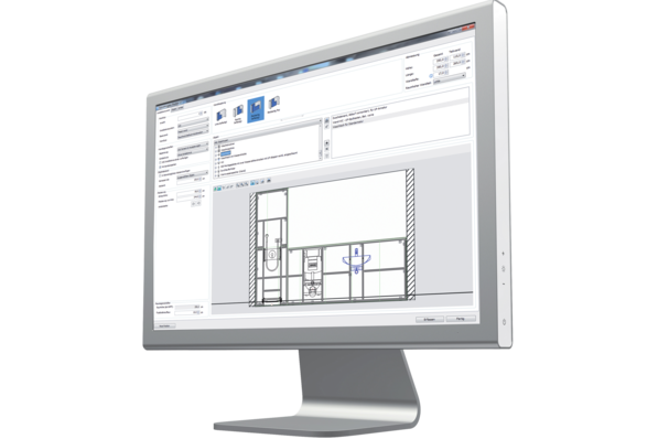 Planungsassistenten im Geberit ProPlanner helfen bei der Eingabe der Projekt- und Gebäudedaten oder der Werkstoffauswahl.