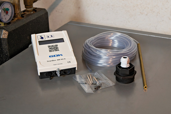 Die SmartBox Air Wi-Fi misst den Füllstand im Tank, überträgt die Daten per App und warnt rechtzeitig, bevor das Betriebsmedium ausgeht.