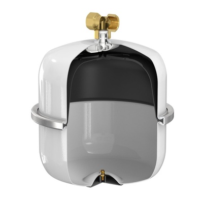 Die Airfix-MAG von Flamco verfügen über eine spezielle 
Durchströmungseinrichtung, die das gesamte Wasser über einen Punkt in das 
Gefäß hinein- und wieder
hinausgeleitet. Somit erfolgt der Austausch entsprechend schneller
und einem gesundheitsgefährdenden Bakterienwachstum wird vorgebeugt.
Bild: Flamco
